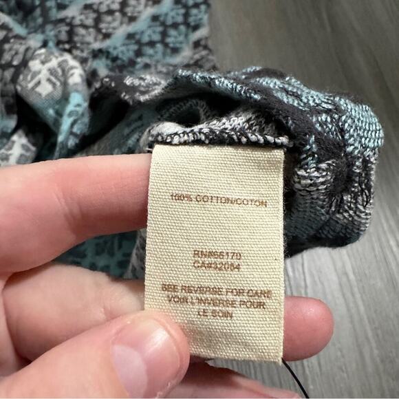 Free People Gray Blue & White Short Sleeve Scoop Neck Knit Tunic Dress Size S - Picture 6 of 9